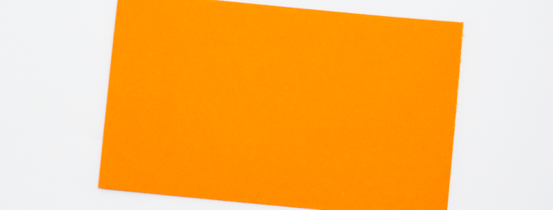 オレンジの紙×白印刷