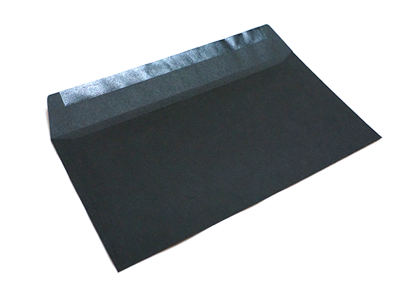 黒封筒 ホワイトプリント 印刷サンプル